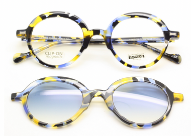 ANNA by Les Pieces Uniques Round Style Eyeglasses With Matching Sun Clip