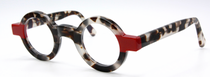 Schnuchel 4030 Prescription Glasses In Grey Tortoiseshell Effect With Red Acetate At Eyehuggers.