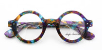 Large Round Anglo American 180E Thick Rimmed Glasses In A Beautiful Multi coloured finish