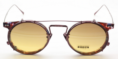 Lightweight ENEA glasses with convenient matching clip on sunglasses.