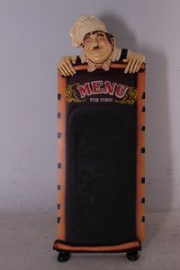 Standing Chef with Chalkboard 60" Tall